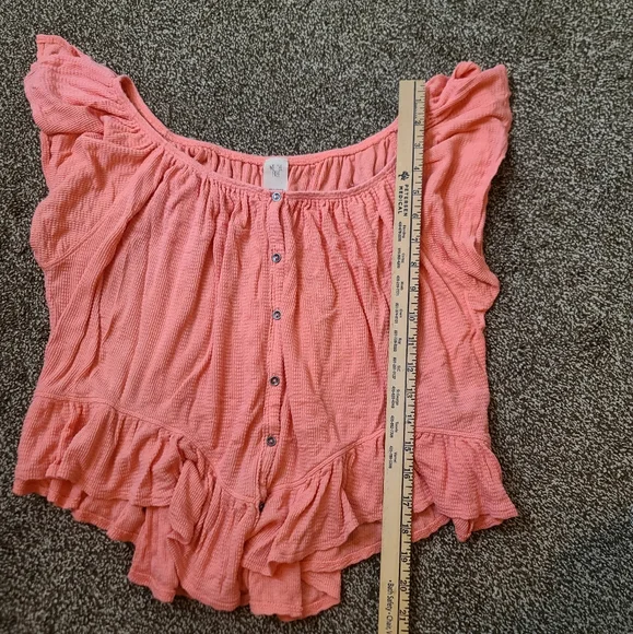 We The Free Coral Mint Julep Top Size Large - Picture 8 of 8